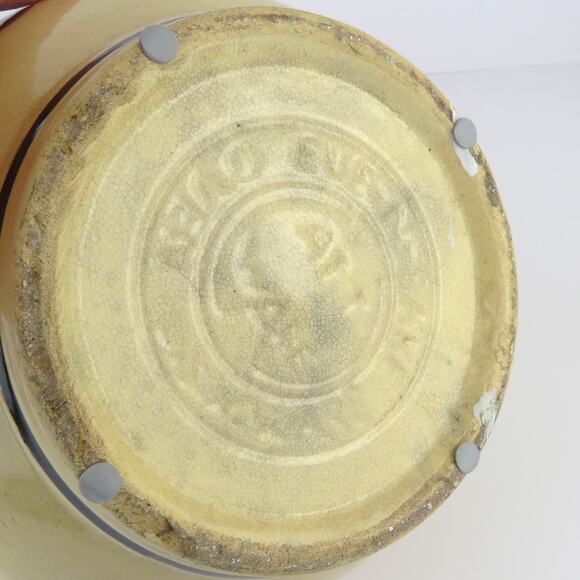 Vintage RRP Co Roseville Ohio Pottery 8" Jardiniere Planter Red Flower Stoneware - Picture 8 of 13